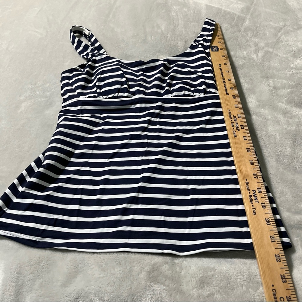 NEW Lands End Tankini Swim Top  Size 6D Blue White Striped UNDERWIRE BRA - Picture 3 of 6